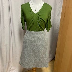 Grey Wool Pencil Skirt w/ Pockets